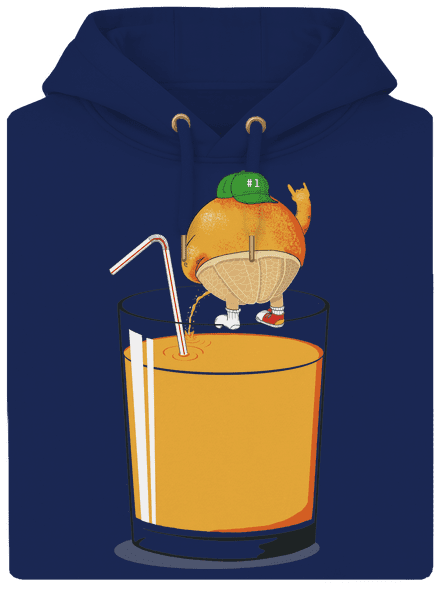 Részeg narancs unisex prémium pulóver Navy