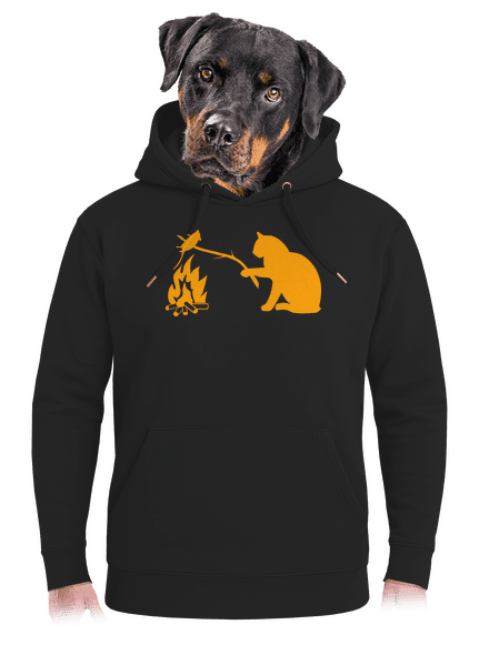 Macska-egér harc unisex prémium pulóver Dark Black