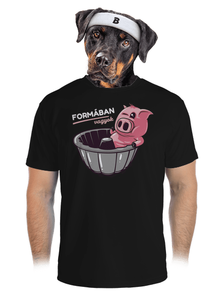 Formában férfi sportpóló Black