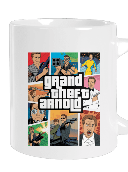 Grand Theft Arnold nagy bögre White