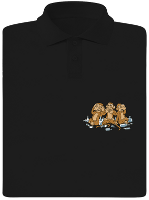 Majom trió férfi pólóingek Black