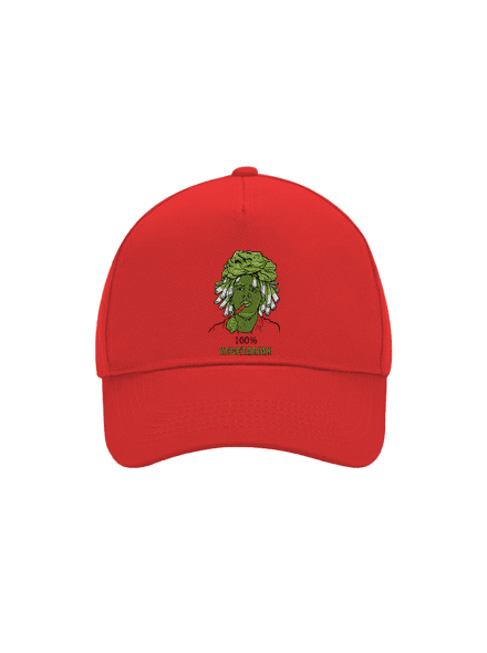 100% vegetáriánus baseballsapka Classic Red