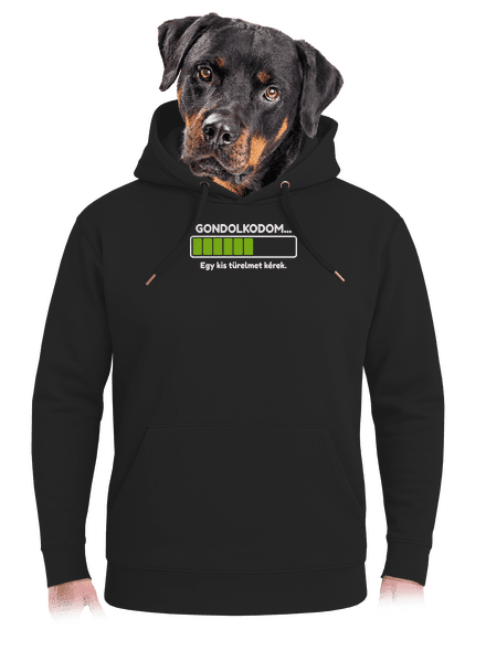 Gondolkodom unisex prémium pulóver Dark Black