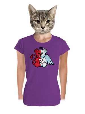 Angyal vagy ördög prémium női póló Purple