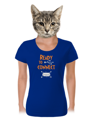 USB csatlakozás női póló Royal Blue Mal