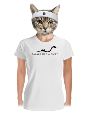 Találd meg a cicát női sportpóló White
