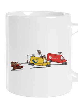 Mikulás rénszarvassal nagy bögre White