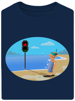 Biztonságos úszás unisex túlméretezett póló Midnight Blue