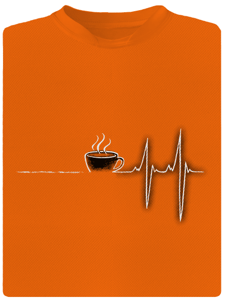 Coffee help férfi sportpóló Neon Orange