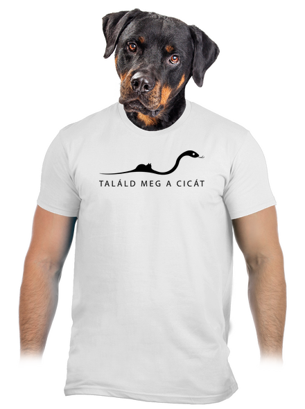 Találd meg a cicát férfi póló White