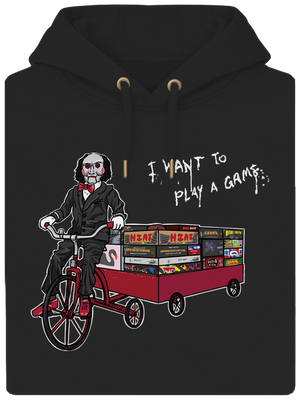 I want to play a game unisex prémium pulóver Dark Black
