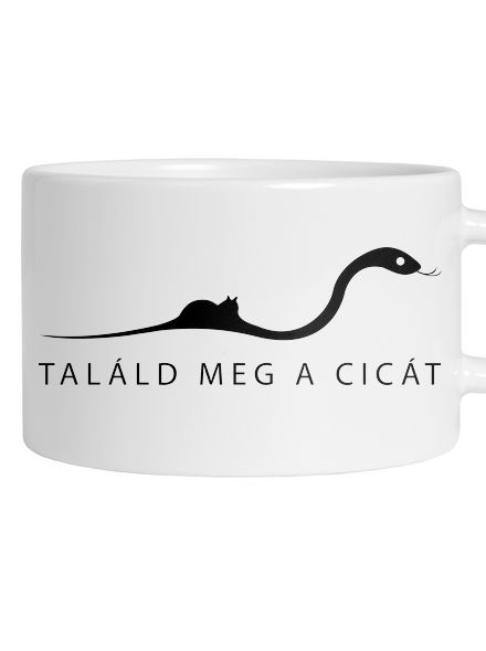 Találd meg a cicát macaron bögre White