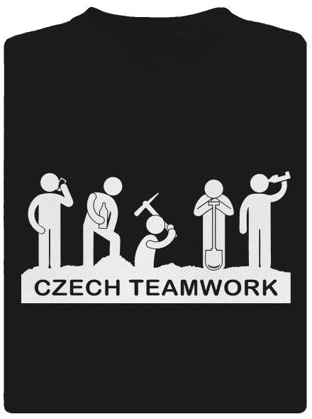 Czech Teamwork gyerek sport póló Black