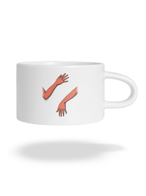 Nyugtalan kezek macaron bögre White