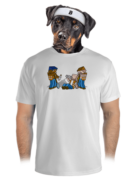 Real Minecraft férfi sportpóló White