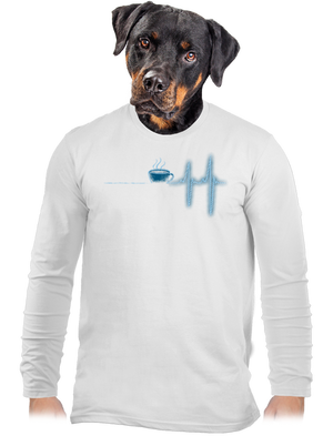 Coffee help férfi hosszú ujjú póló White