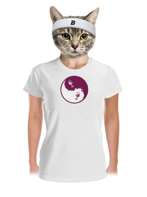 Yin Yang bor női sportpóló White