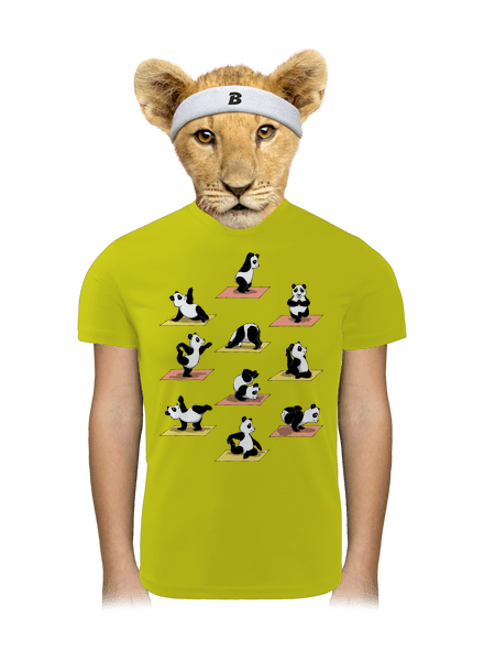 Panda jóga gyerek sport póló Neon Yellow
