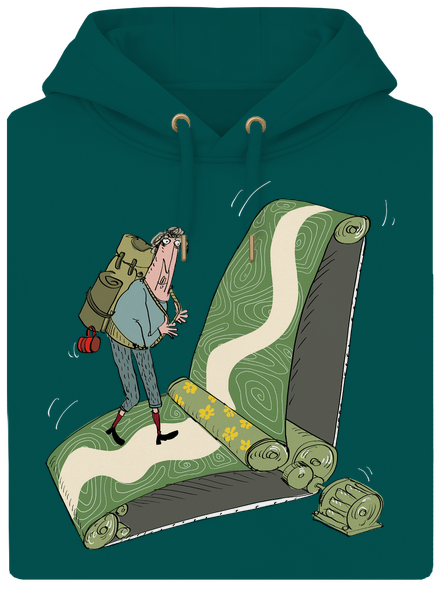 túrázás az övön unisex prémium pulóver Emerald Green