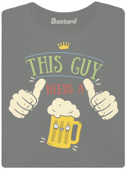 This guy needs a beer női póló Dark Gray Melange