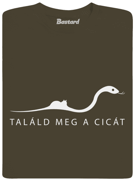 Találd meg a cicát férfi hosszú ujjú póló Urban Khaki