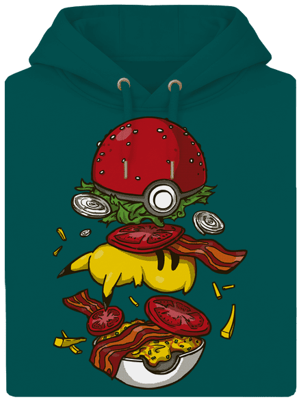 Pokémon burger unisex prémium pulóver Emerald Green