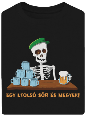 Egy utolsó sör és megyek unisex túlméretezett póló Black