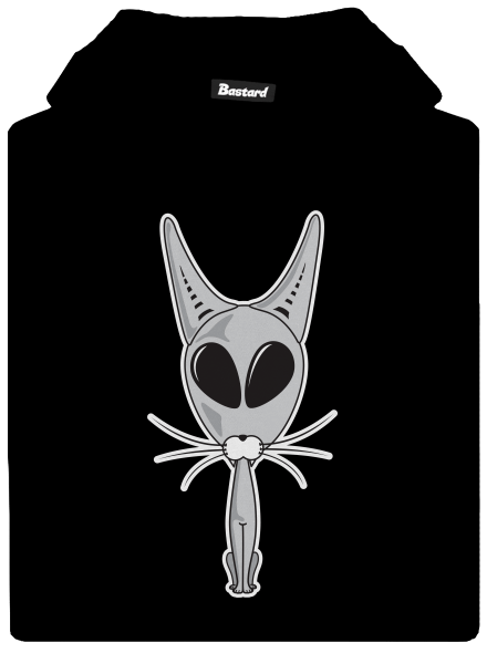 UFO cat gyerek kenguruzsebes pulóver Black