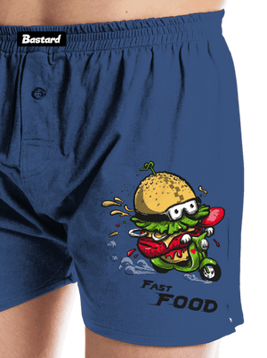 Fast Food férfi alsó nadrág Blue