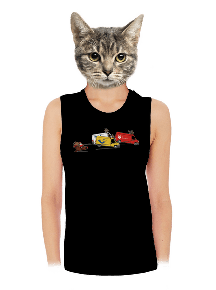 Mikulás rénszarvassal női bővített trikó Black