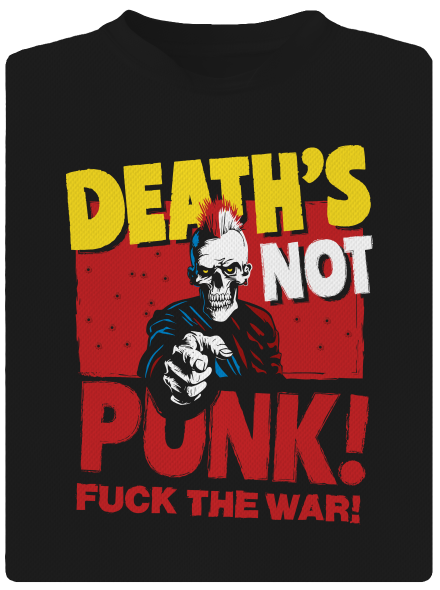 Death's not punk férfi sportpóló Black