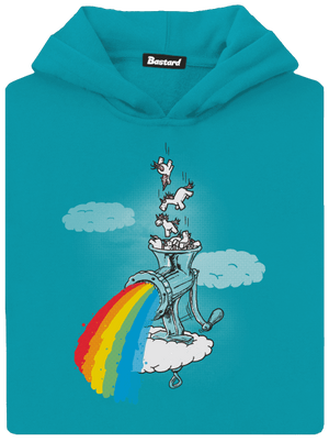 Hogyan készül a szivárvány gyerek kenguruzsebes pulóver Hawaiian Blue