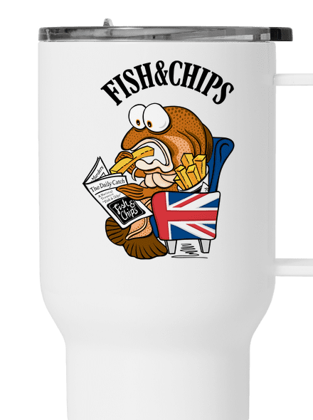 Fish and chips termosz bögre White