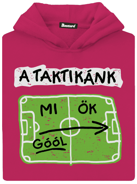 A futballtaktikánk gyerek kenguruzsebes pulóver Hot Pink