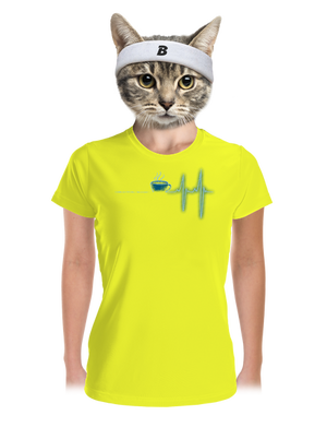 Coffee help női sportpóló Neon Yellow