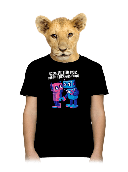 Robotok gyerek póló Black