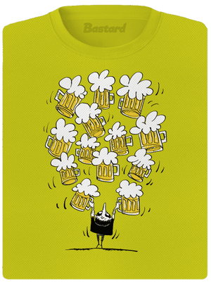 Boldog sörivó női sportpóló Neon Yellow