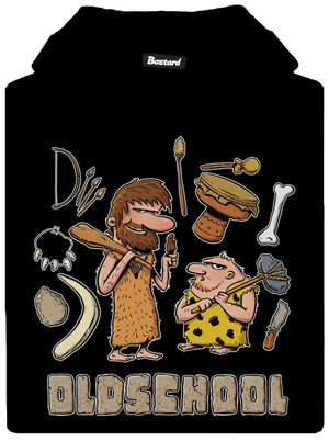 Oldschool gyerek kenguruzsebes pulóver Black