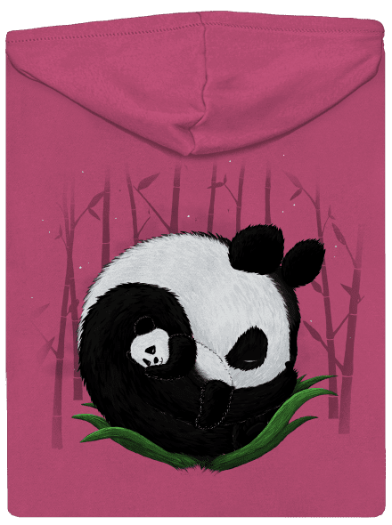 Két alvó panda cipzáras női pulóver Magenta