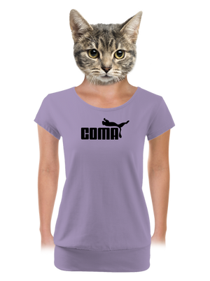 Coma női póló elasztikus alsó szegéllyel Lavender