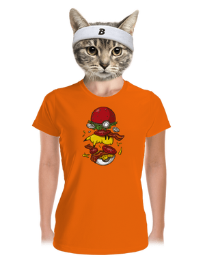 Pokémon burger női sportpóló Neon Orange