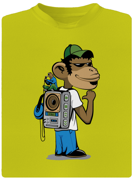 Boombox backpack gyerek sport póló Neon Yellow