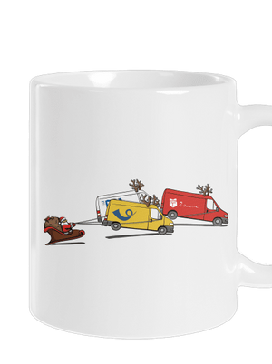 Mikulás rénszarvassal hagyományos bögre White