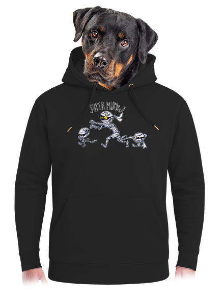 Super mumie unisex prémium pulóver Dark Black