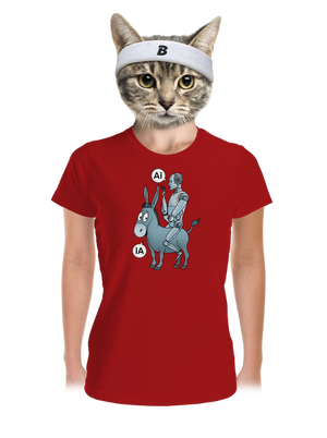 Szamár és AI női sportpóló Red Mal