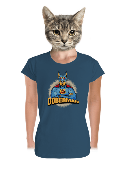 Doberman prémium női póló Petrol Blue