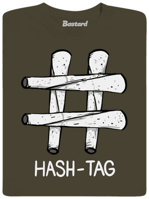 Hash tag férfi hosszú ujjú póló Urban Khaki