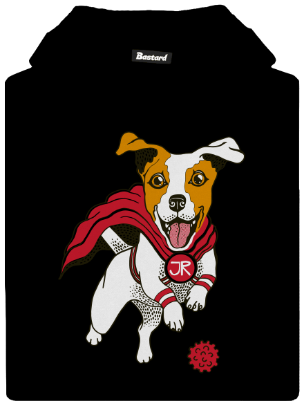 Jack Russell gyerek kenguruzsebes pulóver Black