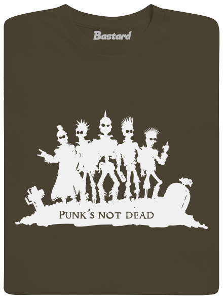 Punks not dead! férfi hosszú ujjú póló Urban Khaki