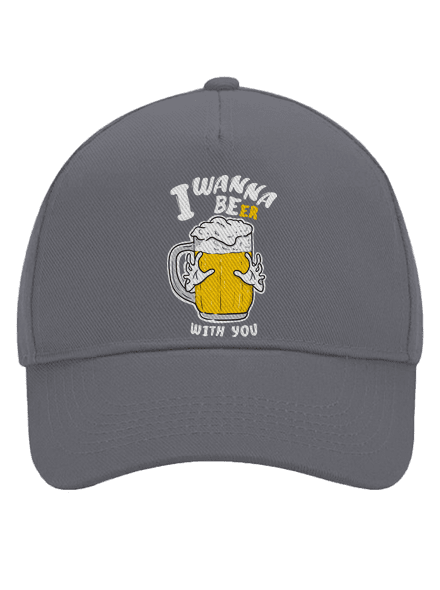 I wanna beer baseballsapka Graphite grey